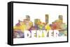 Denver Colorado Skyline Mclr 2-Marlene Watson-Framed Stretched Canvas