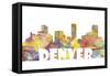 Denver Colorado Skyline Mclr 2-Marlene Watson-Framed Stretched Canvas
