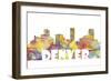 Denver Colorado Skyline Mclr 2-Marlene Watson-Framed Premium Giclee Print