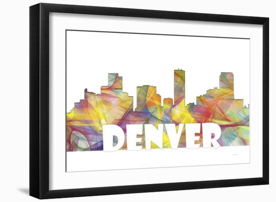 Denver Colorado Skyline Mclr 2-Marlene Watson-Framed Premium Giclee Print