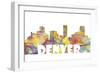 Denver Colorado Skyline Mclr 2-Marlene Watson-Framed Giclee Print