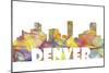 Denver Colorado Skyline Mclr 2-Marlene Watson-Mounted Giclee Print