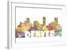 Denver Colorado Skyline Mclr 2-Marlene Watson-Framed Giclee Print