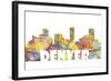 Denver Colorado Skyline Mclr 2-Marlene Watson-Framed Giclee Print