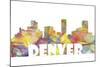 Denver Colorado Skyline Mclr 2-Marlene Watson-Mounted Giclee Print