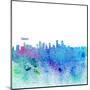 Denver Colorado Skyline Silhouette Impressionistic Splash-M. Bleichner-Mounted Art Print