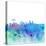 Denver Colorado Skyline Silhouette Impressionistic Splash-M. Bleichner-Stretched Canvas