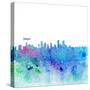Denver Colorado Skyline Silhouette Impressionistic Splash-M. Bleichner-Stretched Canvas
