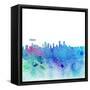 Denver Colorado Skyline Silhouette Impressionistic Splash-M. Bleichner-Framed Stretched Canvas