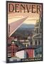 Denver, Colorado - Skyline View-null-Mounted Poster