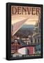Denver, Colorado - Skyline View-null-Framed Poster