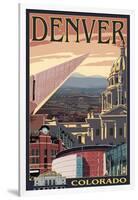 Denver, Colorado - Skyline View-Lantern Press-Framed Art Print