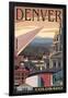 Denver, Colorado - Skyline View-Lantern Press-Framed Art Print