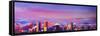 Denver Colorado Skyline with luminous Rocky Mounta-Markus Bleichner-Framed Stretched Canvas