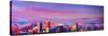 Denver Colorado Skyline with luminous Rocky Mounta-Markus Bleichner-Stretched Canvas