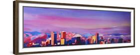 Denver Colorado Skyline with luminous Rocky Mounta-Markus Bleichner-Framed Premium Giclee Print