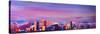 Denver Colorado Skyline with luminous Rocky Mounta-Markus Bleichner-Stretched Canvas