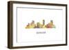 Denver Colorado Skyline-Marlene Watson-Framed Giclee Print