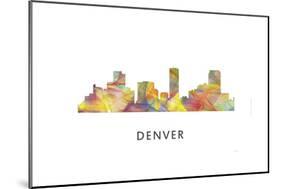 Denver Colorado Skyline-Marlene Watson-Mounted Giclee Print