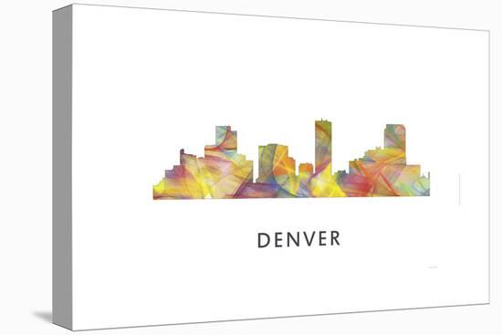 Denver Colorado Skyline-Marlene Watson-Stretched Canvas