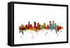 Denver Colorado Skyline-Michael Tompsett-Framed Stretched Canvas