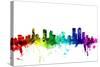 Denver Colorado Skyline-Michael Tompsett-Stretched Canvas