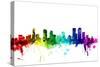 Denver Colorado Skyline-Michael Tompsett-Stretched Canvas