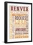 Denver, Colorado - Typography-Lantern Press-Framed Art Print