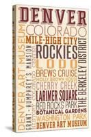 Denver, Colorado - Typography-Lantern Press-Stretched Canvas