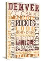 Denver, Colorado - Typography-Lantern Press-Stretched Canvas