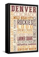 Denver, Colorado - Typography-Lantern Press-Framed Stretched Canvas