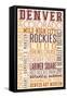 Denver, Colorado - Typography-Lantern Press-Framed Stretched Canvas