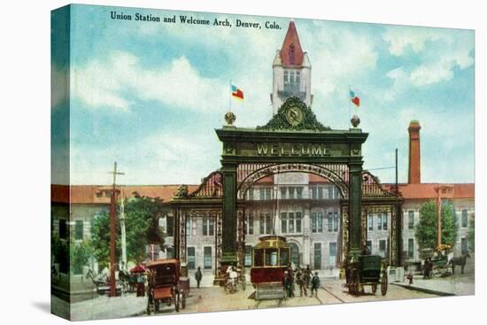 Denver, Colorado - Union Station and 17th Street Welcome Arch-Lantern Press-Stretched Canvas