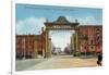 Denver, Colorado - Up 17th Street from the Welcome Arch-Lantern Press-Framed Art Print