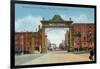 Denver, Colorado - Up 17th Street from the Welcome Arch-Lantern Press-Framed Art Print