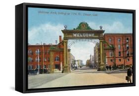 Denver, Colorado - Up 17th Street from the Welcome Arch-Lantern Press-Framed Stretched Canvas
