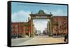 Denver, Colorado - Up 17th Street from the Welcome Arch-Lantern Press-Framed Stretched Canvas