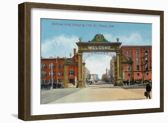 Denver, Colorado - Up 17th Street from the Welcome Arch-Lantern Press-Framed Art Print