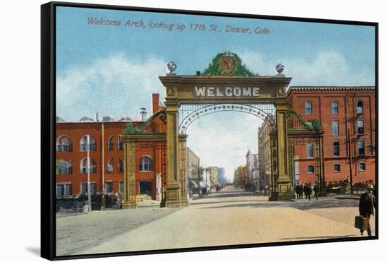 Denver, Colorado - Up 17th Street from the Welcome Arch-Lantern Press-Framed Stretched Canvas