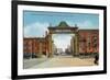 Denver, Colorado - Up 17th Street from the Welcome Arch-Lantern Press-Framed Premium Giclee Print