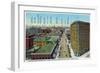 Denver, Colorado - View Down 17th Street Showing Brown Palace Hotel-Lantern Press-Framed Art Print