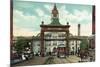 Denver, Colorado - View of 17th Street Welcome Arch, Union Station-Lantern Press-Mounted Premium Giclee Print