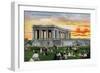 Denver, Colorado, View of a Sunset Scene in a Crowded Cheesman Park-Lantern Press-Framed Art Print