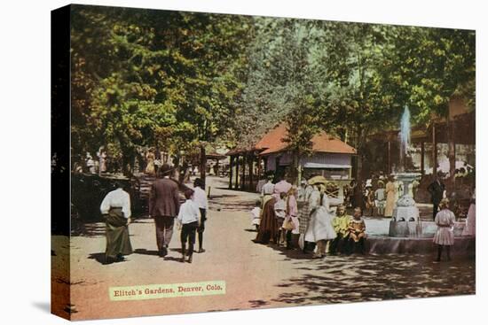 Denver, Colorado, View of Crowds at Elitch's Garden-Lantern Press-Stretched Canvas