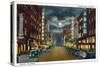 Denver, Colorado, View of Curtis Street at Night, no.2-Lantern Press-Stretched Canvas