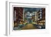 Denver, Colorado, View of Curtis Street at Night, no.2-Lantern Press-Framed Art Print