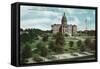 Denver, Colorado, View of the State Capitol Building and Grounds-Lantern Press-Framed Stretched Canvas