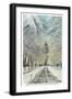 Denver, Colorado, View of the State Capitol in Winter from Snowy Sherman Street-Lantern Press-Framed Art Print