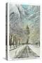 Denver, Colorado, View of the State Capitol in Winter from Snowy Sherman Street-Lantern Press-Stretched Canvas