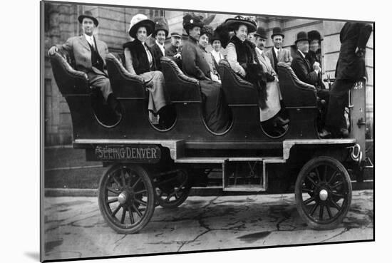 Denver, Colorado, View of Tourists on a Seeing Denver Bus-Lantern Press-Mounted Art Print